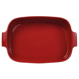 Travessa Retangular Assar e Servir Vermelha 37x26 cm