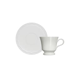 Xícara de Café com Pires Clássica Branca