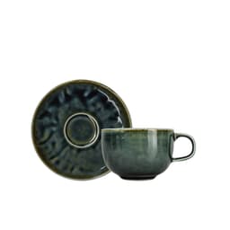 Xícara de Café com Pires Orgânico Cobalto