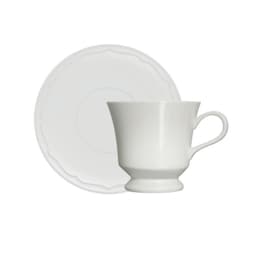 Xícara de Chá com Pires Clássica Branca