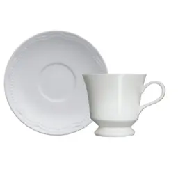 Xícara de Chá com Pires Cottage Branca