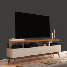 Rack Vivare I Off White e Freijó 160 cm