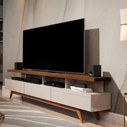 Rack Vivare I Off White e Freijó 180 cm