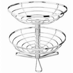 Fruteira Dupla de Mesa Redonda Giratória Cromada Piatina Gio