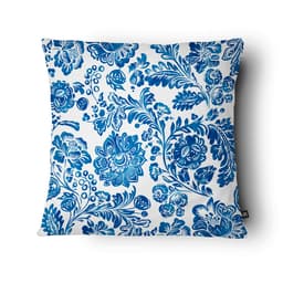 Almofada Criativa Maya 43x43 Branca e Azul
