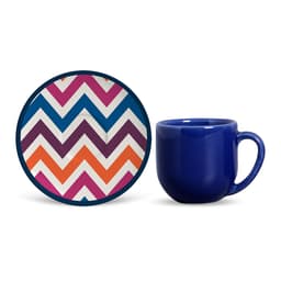 Xícara de Café com Pires Govinda Colorida 6,4x12x12 cm