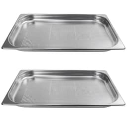 Kit 2 Cubas Gastronômicas Perfuradas Inox 1/1 40mm 5,35l Restaurante Buffet Cozinha Industrial