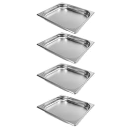 Kit 4 Cubas Gastronômica Inox 2/3 40mm Buffet Restaurante 3,4l Industrial 35,4x32,5x4cm