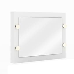Espelho de Penteadeira Suspensa para Quarto Decorativa PE2006 MPD Branco G69 - Gran Belo