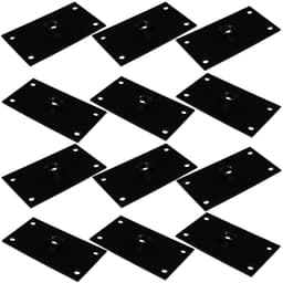 Kit 12 Chapinhas Chapa Reta Fixação Pés Palito Rosca 5/16 Preto G59