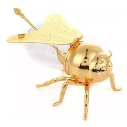 Meleira Abelha Bee Porta Mel e Açucar Copo de Vidro com Colher Dourada G95 - Gran Belo