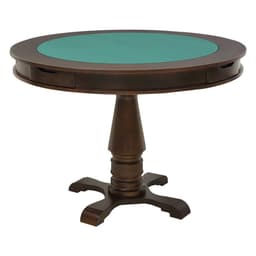 Mesa de Jogos Carteado Victoria 4 Lugares Redonda Tampo Reversível com Gavetas e Porta Copos Imbuia G36 - Gran Belo