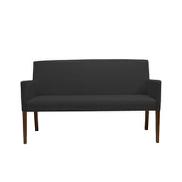 Poltrona 2 Lugares Liverpool Sala de Estar PU Sintético Preto G15 - Gran Belo