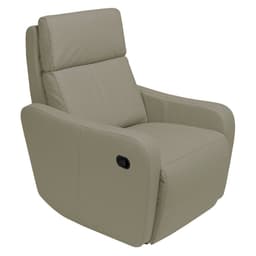Poltrona Decorativa Reclinável Manual Moroni Couro Avelã G43 - Gran Belo