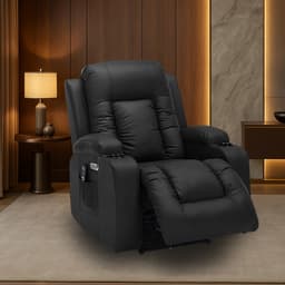 Poltrona do Papai Elétrica Reclinável Austin com Massagem Aquecimento entrada USB/USB-C PU Preto G94 - Gran Belo