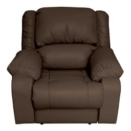 Poltrona do Papai Reclinável Manual Magnum PU Sintético Marrom Fosco G23 - Gran Belo