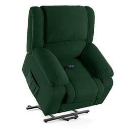 Poltrona do Papai Reclinável Sala de Cinema Madrid Elevação Lift Elétrico Veludo Verde Esmeralda  G23