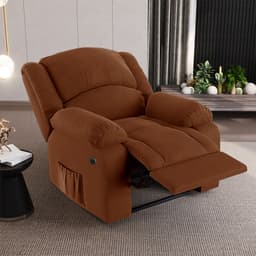 Poltrona do Papai Reclinável Sala de Cinema Madrid Power Elétrica Veludo Terracota  G23