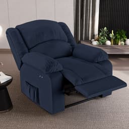 Poltrona do Papai Reclinável Sala de Cinema Madrid Power Touch PU Azul  G23