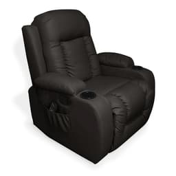 Poltrona do Papai Reclinável com Massagem e Balanço Giratória Austin PU Marrom G31 - Gran Belo