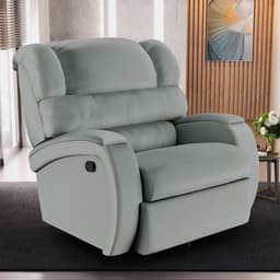 Poltrona do Papai Sala de Cinema Reclinável Kylie Glider Manual Giratória Massagem USB PU Cinza G23