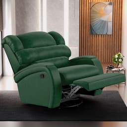 Poltrona do Papai Sala de Cinema Reclinável Kylie Glider Manual Giratória Massagem USB PU Verde Musgo G23