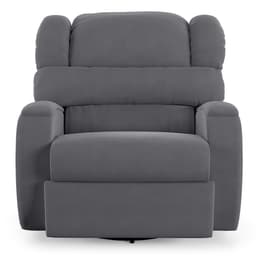 Poltrona do Papai Sala de Cinema Reclinável Kylie Glider Manual Giratória Massagem USB Veludo Cinza Grafite G23