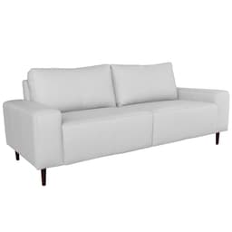 Sofá 03 Lugares Sala de Estar Recepção 220cm Bipartido Brad Couro Branco G58 - Gran Belo