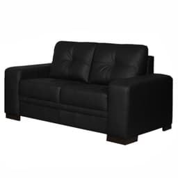 Sofá 2 Lugares 170cm Milano Couro Preto Fosco - Gran Belo