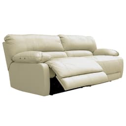 Sofá 2 Lugares Reclinável Elétrico Asmará 174cm Couro Off White G43 - Gran Belo