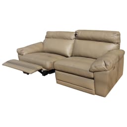 Sofá 2 Lugares Reclinável Elétrico Jotta 220cm Couro Bege G43 - Gran Belo