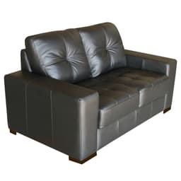 Sofá 2 Lugares Sala de Estar 150cm Milão Couro Preto G03 - Gran Belo