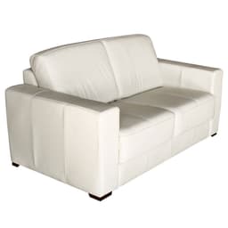 Sofá 2 Lugares Sala de Estar 155cm Estocolmo Couro Off White G03 - Gran Belo