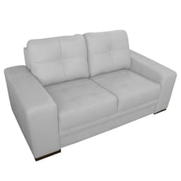 Sofá 2 Lugares Sala de Estar Milano 170cm Couro Branco G58 - Gran Belo