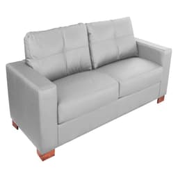 Sofá 2 Lugares Sala de Estar Pés Madeira kenny 160 cm Couro Cinza G43 - Gran Belo