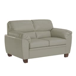 Sofá 2 Lugares Sala de Estar Pés em Madeira Nauru Couro Avelã G43 - Gran Belo