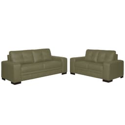 Sofá 2 e 3 Lugares Milano Couro Cinza - Gran Belo