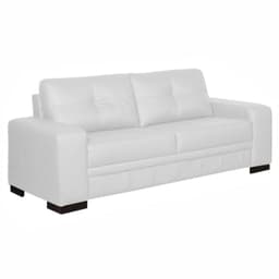 Sofá 3 Lugares 240cm Milano Couro Branco Fosco - Gran Belo