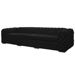 Sofá 3 Lugares Astúria 240cm Couro Preto Fosco - Gran Belo