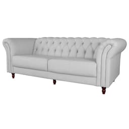 Sofá 3 Lugares Maggiore 240cm Couro Branco - Gran Belo