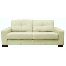 Sofá 3 Lugares Milão 200cm Couro Off White - Gran Belo