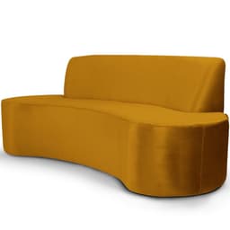 Sofá 3 Lugares Sala de Estar 210 cm Bélgica Veludo Mostarda G15 - Gran Belo