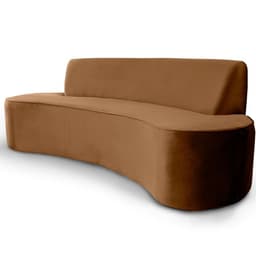 Sofá 3 Lugares Sala de Estar 210 cm Bélgica Veludo Telha G15 - Gran Belo