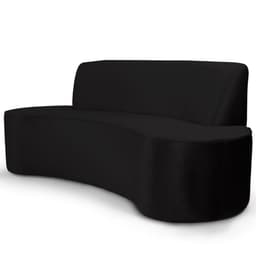 Sofá 3 Lugares Sala de Estar 230 cm Bélgica Veludo Preto G15 - Gran Belo