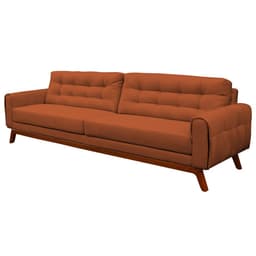 Sofá 3 Lugares Sala de Estar Eros 180 cm Veludo Telha Base Fixa G15 - Gran Belo