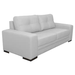 Sofá 3 Lugares Sala de Estar Milano 210cm Couro Branco G58 - Gran Belo