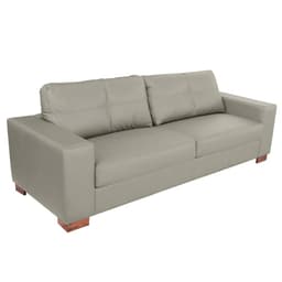 Sofá 3 Lugares Sala de Estar Pés Madeira kenny 210 cm Couro Avelã G43 - Gran Belo