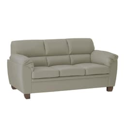 Sofá 3 Lugares Sala de Estar Pés em Madeira Nauru Couro Avelã G43 - Gran Belo