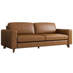 Sofá 3 Lugares Sala de Estar Recepção 220cm Presley Couro Caramelo G52 - Gran Belo