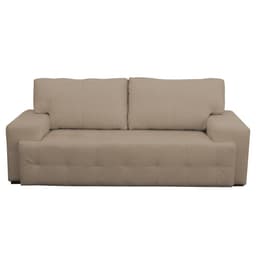 Sofá 3 Lugares Sala de Estar Roma 230 cm Couro Bege G58 - Gran Belo